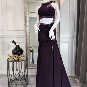 Purple Eggplant Formal Evening Prom Dress Gown